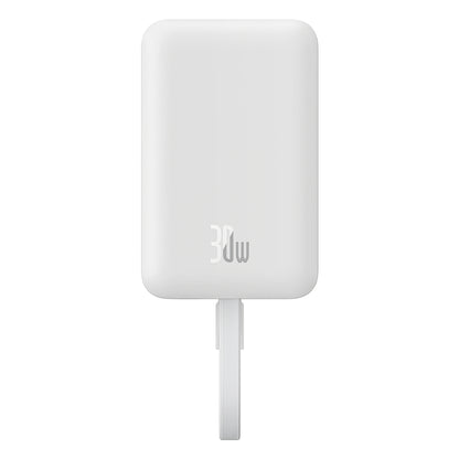 Externá bezdrôtová batéria Baseus Magnetic Mini, 10000mAh, 30W, PD + FQI, 1 x QI - 2 x USB-C, biela P1002210B223-00