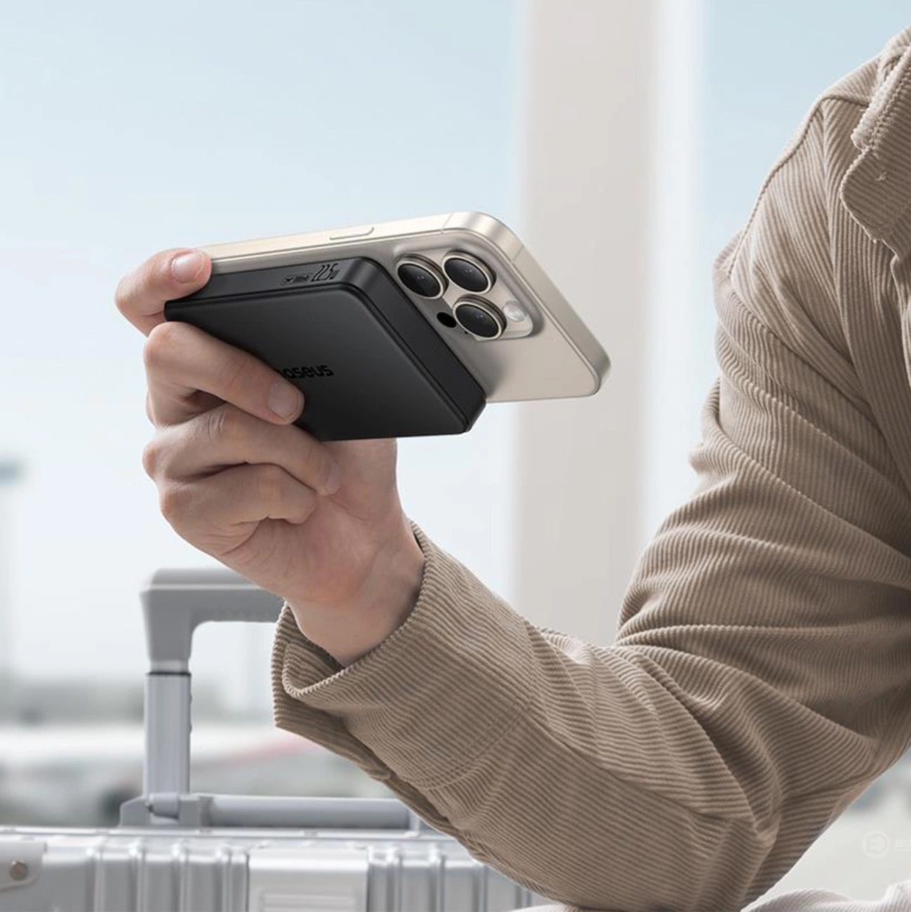 Externá bezdrôtová batéria Baseus Airpow2 Qi2, 10000mAh, 22.5W, QC + PD + FQI, 1 x QI - 1 x USB-A - 1 x USB-C, Čierna P10080000123-00
