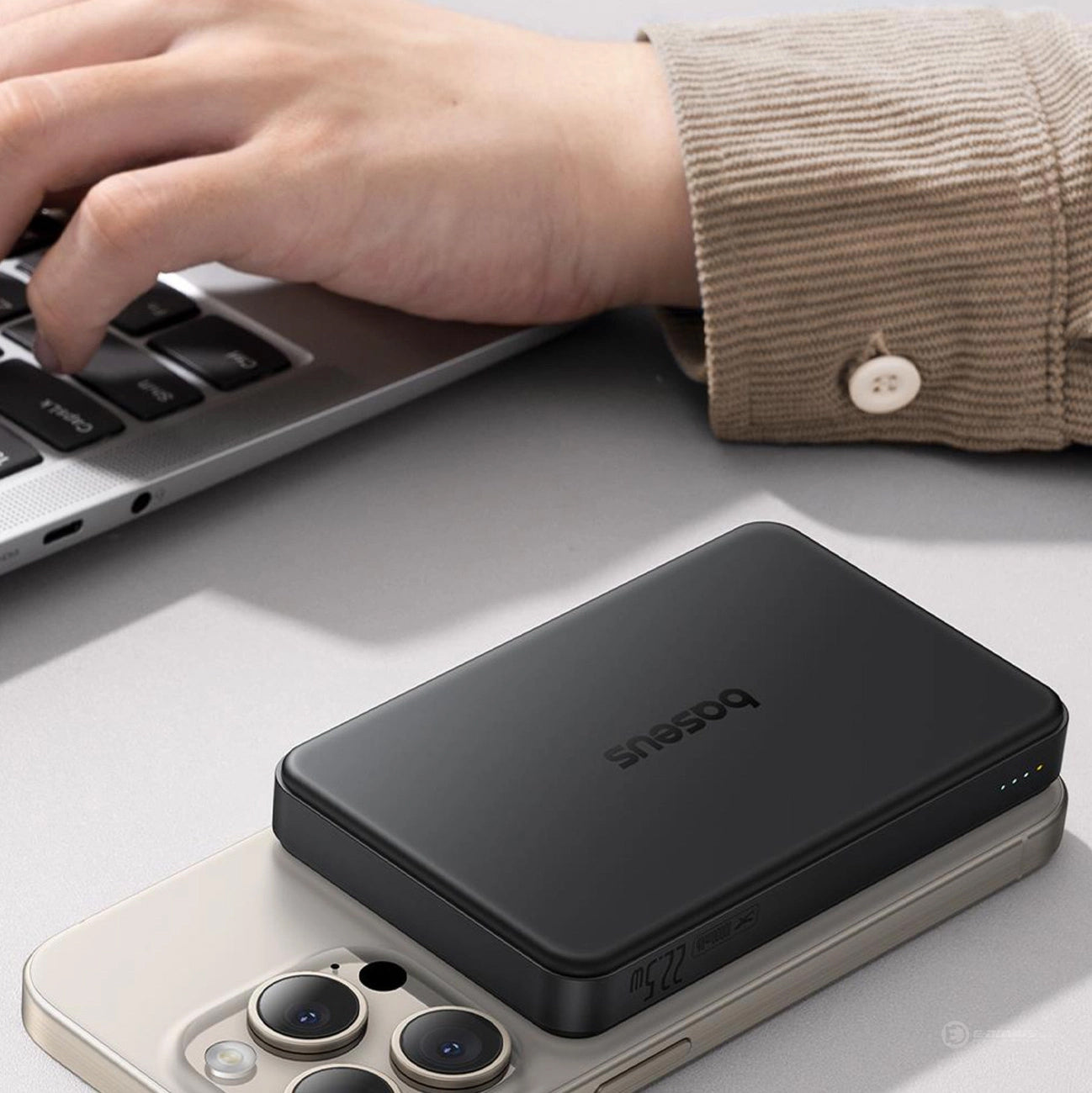 Externá bezdrôtová batéria Baseus Airpow2 Qi2, 10000mAh, 22.5W, QC + PD + FQI, 1 x QI - 1 x USB-A - 1 x USB-C, Čierna P10080000123-00