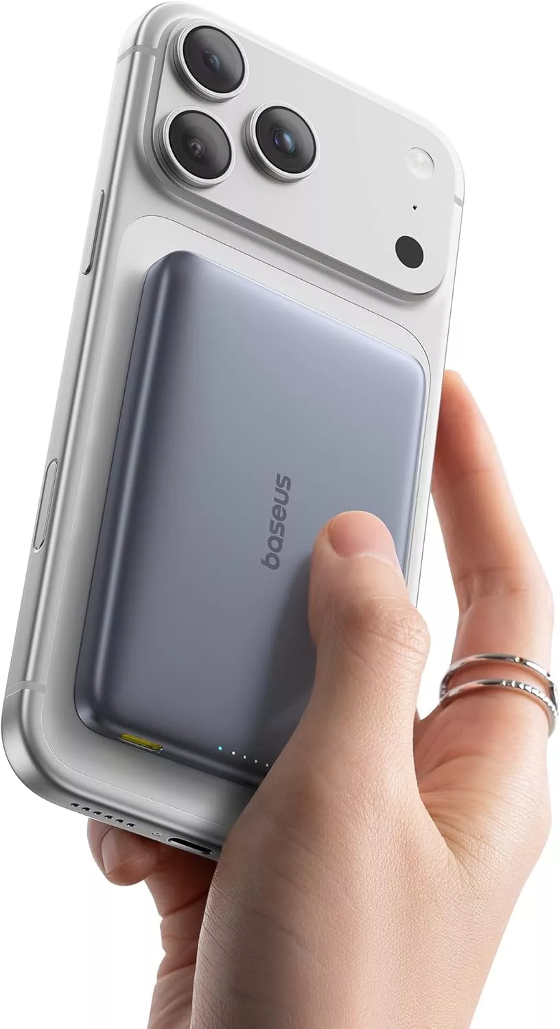 Externá bezdrôtová batéria Baseus PicoGo AM41, 10000mAh, 27W, PD + FQI, 1 x QI - 1 x USB-C, Sivá E0027200