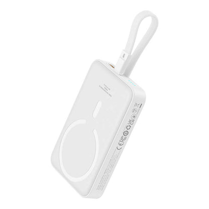 Externá bezdrôtová batéria Baseus Magnetic Mini, 10000mAh, 20W, PD + FQI, 1 x Lightning - 1 x QI - 1 x USB-C, Biela P10022109223-00