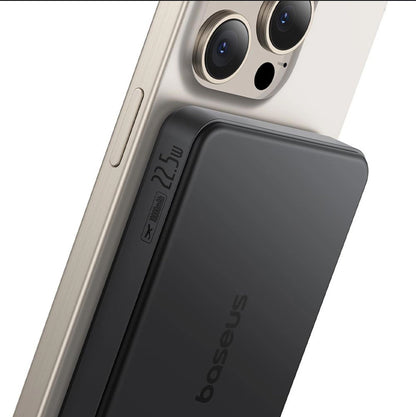 Externá bezdrôtová batéria Baseus Airpow2 Qi2, 10000mAh, 22.5W, QC + PD + FQI, 1 x QI - 1 x USB-A - 1 x USB-C, Čierna P10080000123-00