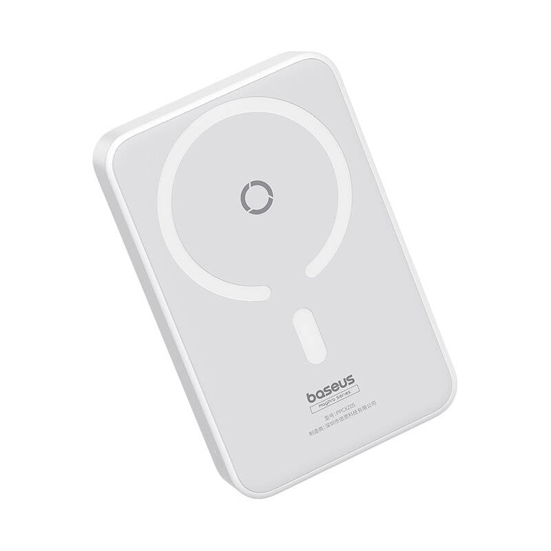 Externá bezdrôtová batéria Baseus MagPro PPCXZ05, 5000mAh, 20W, PD + FQI, 1 x QI - 1 x USB-C, Biela P10064101223-00