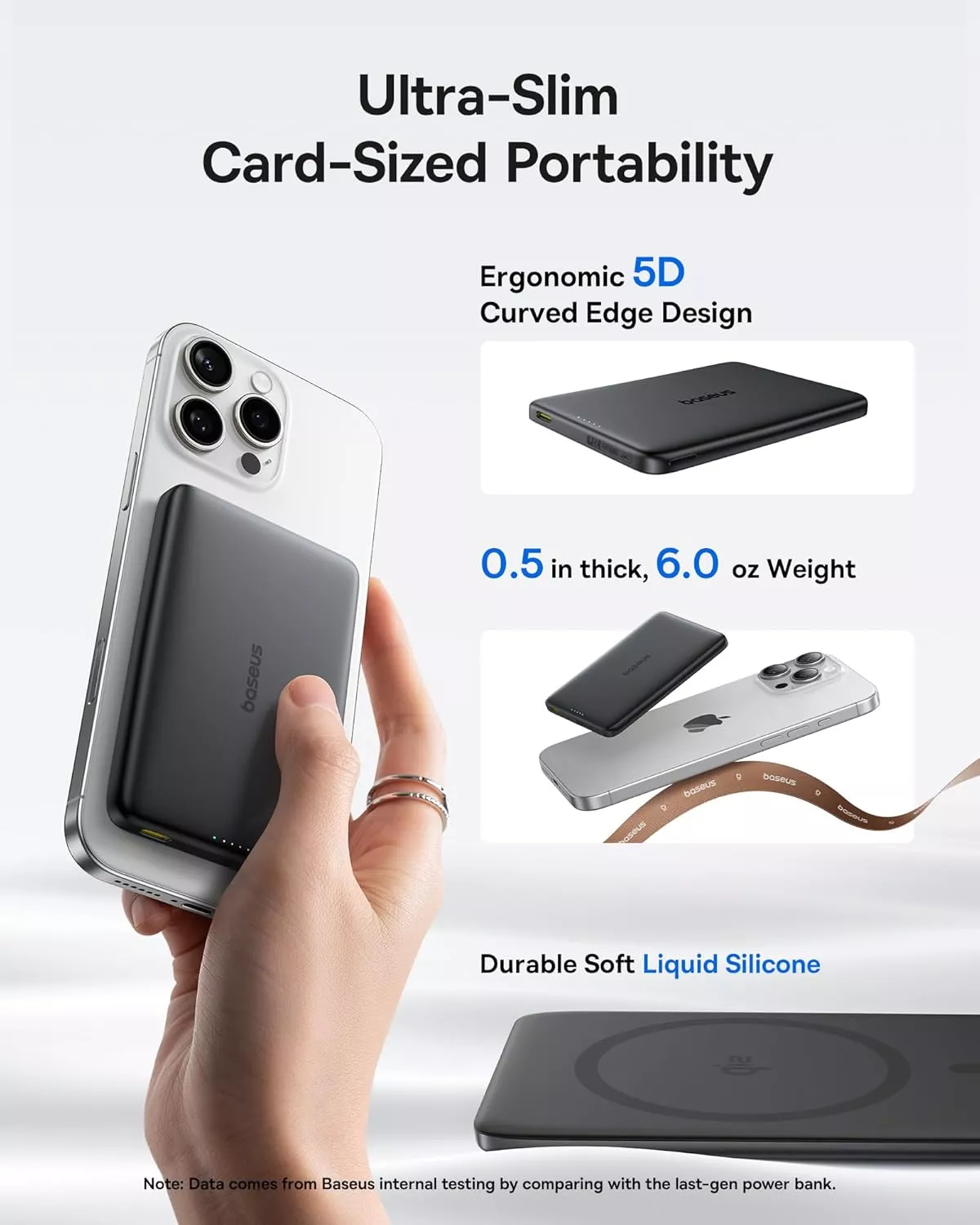 Externá bezdrôtová batéria Baseus PicoGo AM41, 10000mAh, 27W, PD + FQI, 1 x QI - 1 x USB-C, Čierna E0027201