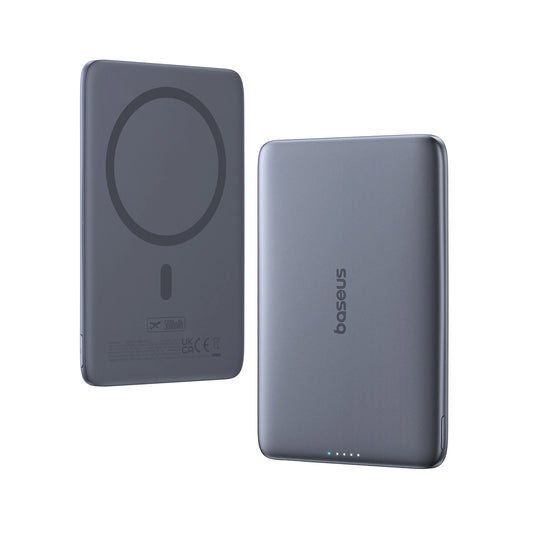 Externá bezdrôtová batéria Baseus PicoGo AM41, 5000mAh, 20W, PD + FQI, 1 x QI - 1 x USB-C, Sivá P1007680C813-00