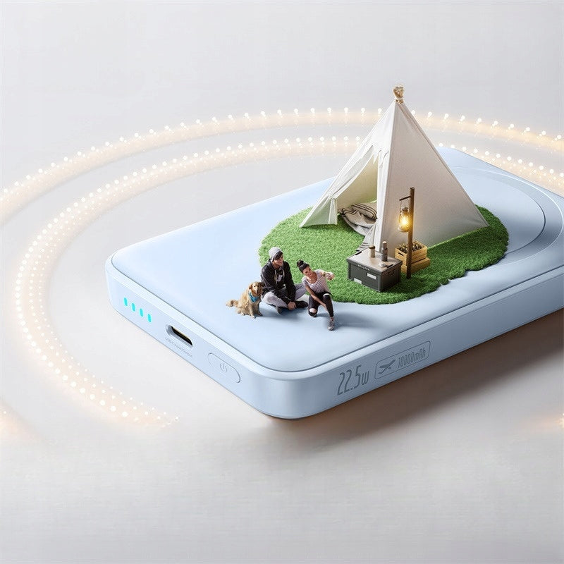 Bezdrôtová externá batéria Baseus EnerFill FM11 Ultra-Mini, 10000mAh, 22,5W, PD + FQI, 1 x QI - 1 x USB-C, modrá P1008210E313-00