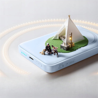 Bezdrôtová externá batéria Baseus EnerFill FM11 Ultra-Mini, 10000mAh, 22,5W, PD + FQI, 1 x QI - 1 x USB-C, modrá P1008210E313-00