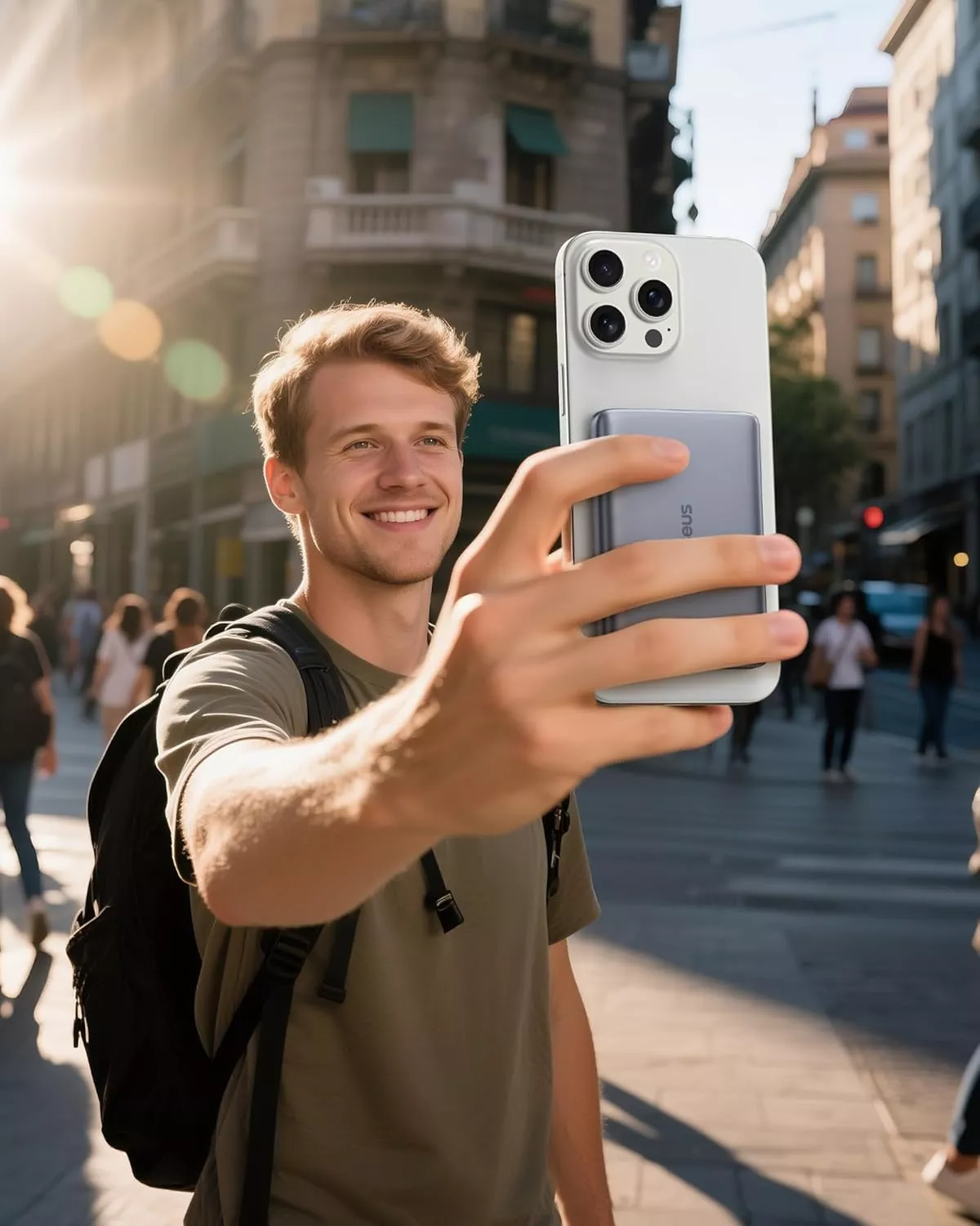 Externá bezdrôtová batéria Baseus PicoGo AM41, 10000mAh, 27W, PD + FQI, 1 x QI - 1 x USB-C, Sivá E0027200