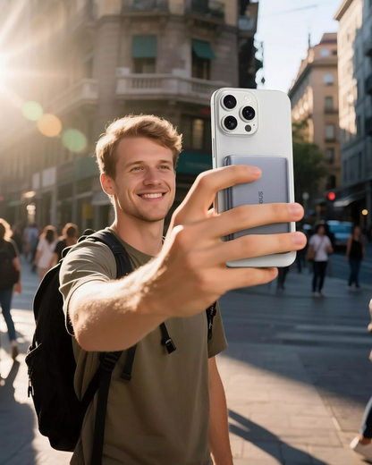 Externá bezdrôtová batéria Baseus PicoGo AM41, 10000mAh, 27W, PD + FQI, 1 x QI - 1 x USB-C, Sivá E0027200