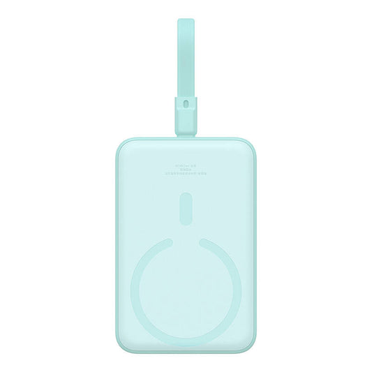 Externá bezdrôtová batéria Baseus Magnetic Mini, 10000mAh, 20W, PD + FQI, 1 x Lightning - 1 x QI - 1 x USB-C, Zelená P10022109333-00
