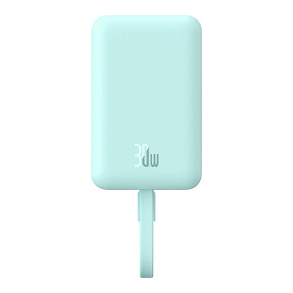 Baseus Magnetic Mini Wireless External Battery, 10000mAh, 30W, PD + FQI, 1 x Lightning - 1 x QI - 1 x USB-C, Blue P1002210B333-00