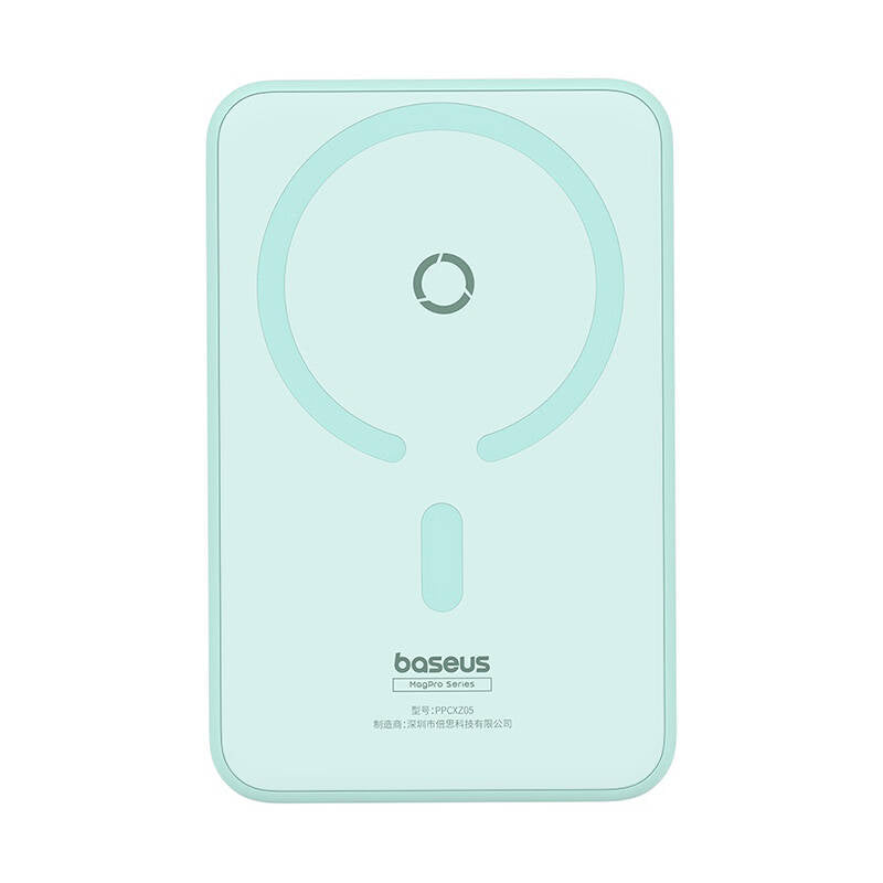Externá bezdrôtová batéria Baseus MagPro PPCXZ05, 5000mAh, 20W, PD + FQI, 1 x QI - 1 x USB-C, Zelená P10064101333-00