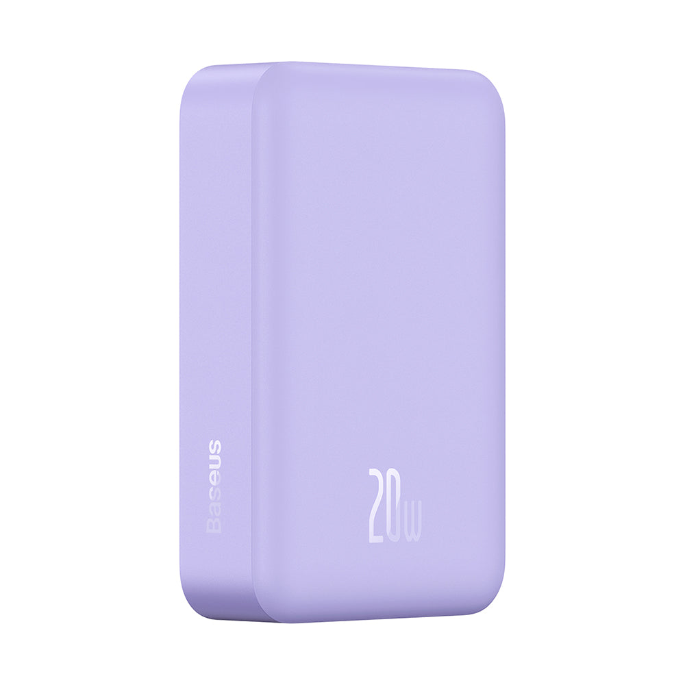Externá bezdrôtová batéria Baseus Magnetic Mini, 20000mAh, 20W, PD + FQI, 1 x QI - 1 x USB-C, Fialová PPCX150005