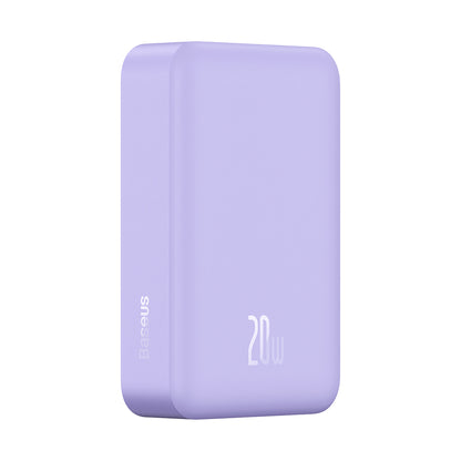 Externá bezdrôtová batéria Baseus Magnetic Mini, 20000mAh, 20W, PD + FQI, 1 x QI - 1 x USB-C, Fialová PPCX150005