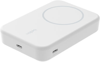 Bezdrôtová externá batéria Belkin BoostCharge Pro s podstavcom, 10000mAh, 15W, FQI, 1 x QI - 1 x USB-C, biela BPD008btWH