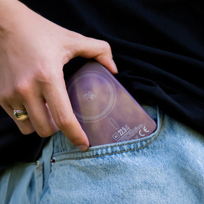 Bezdrôtová externá batéria Blavec BJ-04 Slim, 10000 mAh, 22,5 W, PD + FQI, 1 × QI – 1 × USB-C, fialová