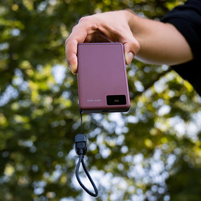 Bezdrôtová powerbanka Blavec BJ-03 Slim, 10000 mAh, 22,5 W, PD + FQI, 1 × QI – 1 × USB-C, fialová