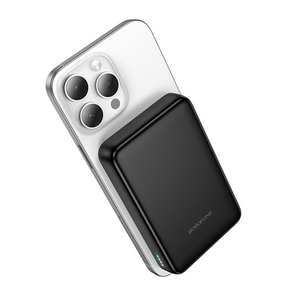 Externá bezdrôtová batéria Borofone BJ82A Dawn, 10000mAh, 22.5W, QC + PD + FQI, 1 x QI - 1 x USB-A - 1 x USB-C, Čierna