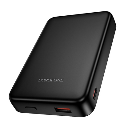 Externá bezdrôtová batéria Borofone BJ82A Dawn, 10000mAh, 22.5W, QC + PD + FQI, 1 x QI - 1 x USB-A - 1 x USB-C, Čierna