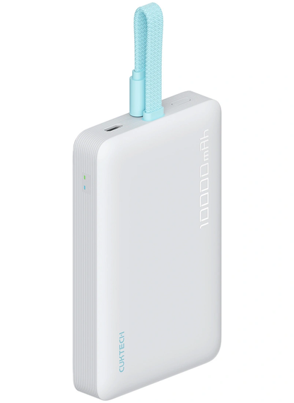 Cuktech CP132ML Wireless External Battery, 10000mAh, 22.5W, PD + QI, 2 x USB-C, White