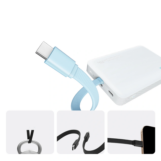 Bezdrôtová externá batéria Cuktech CP132ML, 10000mAh, 22,5W, PD + QI, 2 x USB-C, biela