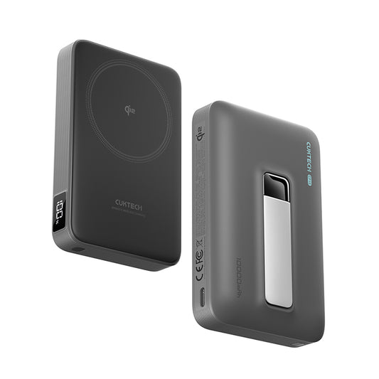 Bezdrôtová externá batéria Cuktech WPB100, 10000mAh, 30W, PD + FQI, 1 x QI - 1 x USB-C, sivá CUWPB100GLBK