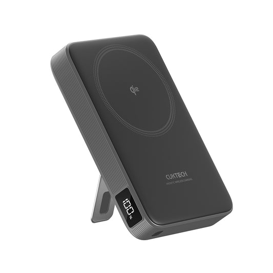 Bezdrôtová externá batéria Cuktech WPB100, 10000mAh, 30W, PD + FQI, 1 x QI - 1 x USB-C, sivá CUWPB100GLBK