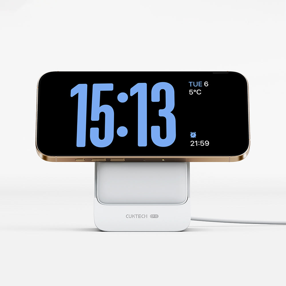 Bezdrôtová externá batéria Cuktech WPB100N, 10000mAh, 20W, PD + FQI, 1 x QI - 1 x USB-C, biela CKWPB100NGLGR