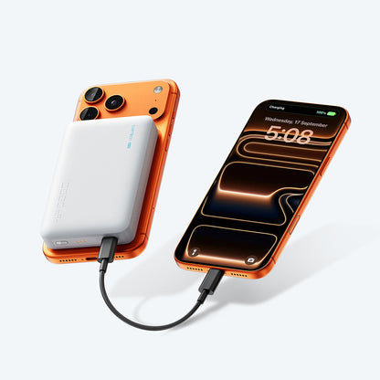 Bezdrôtová externá batéria Cuktech WPB100N, 10000mAh, 20W, PD + FQI, 1 x QI - 1 x USB-C, biela CKWPB100NGLGR