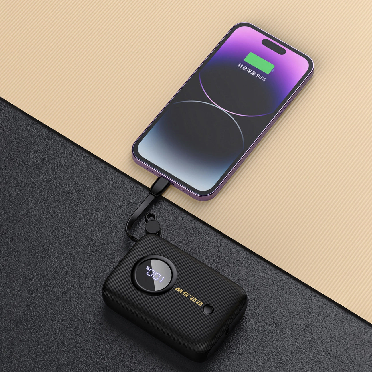 Externá batéria Dudao K14, 10000mAh, 22.5W, QC + PD, 1 x Lightning - 1 x USB-A - 2 x USB-C, Čierna