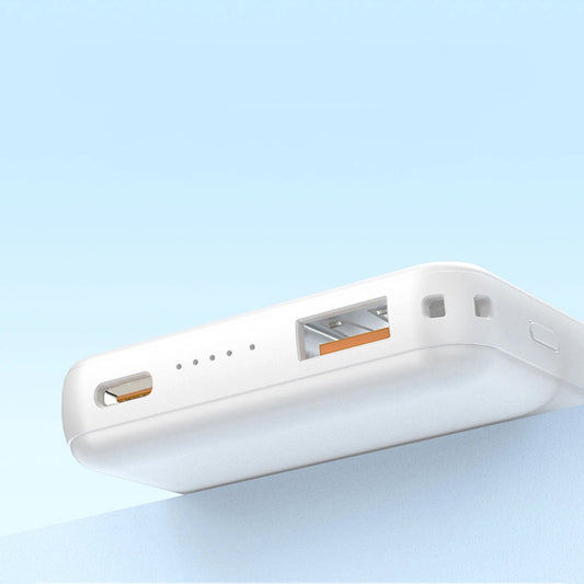 Externá bezdrôtová batéria Dudao K14S+, 10000mAh, 22.5W, QC + PD + FQI, 1 x QI - 1 x USB-A - 1 x USB-C, Biela