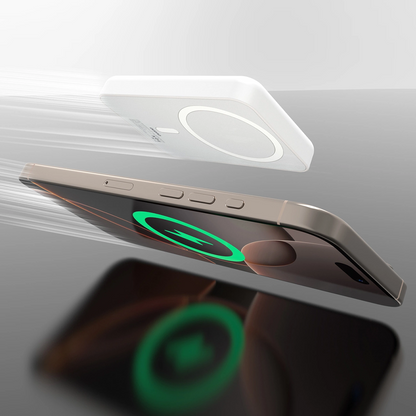 Externá bezdrôtová batéria Dudao K26s, 5000mAh, 20W, PD + FQI, 1 x QI - 1 x USB-C, Biela