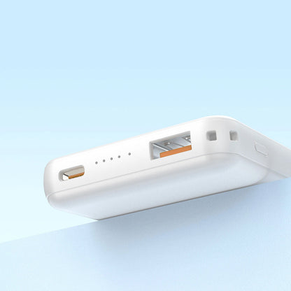 Bezdrôtová externá batéria Dudao K14S, 5000mAh, 20W, QC + PD + FQI, 1 x QI - 1 x USB-A - 1 x USB-C, biela