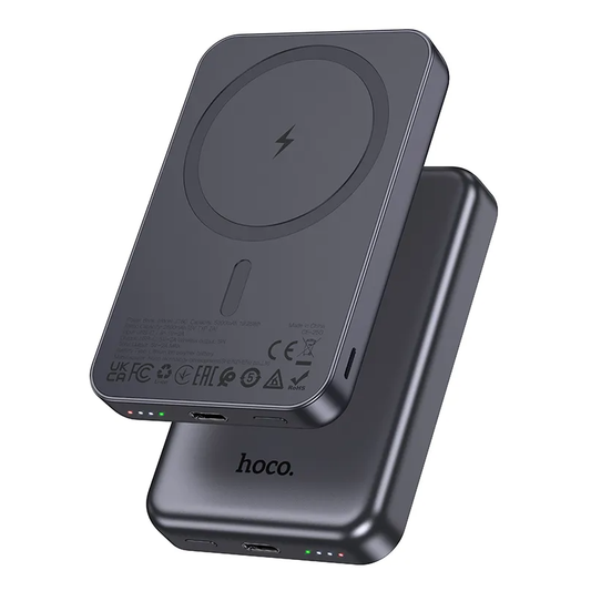 Bezdrôtová externá batéria HOCO J160, 5000mAh, 10W, 1 x QI - 1 x USB-C, sivá