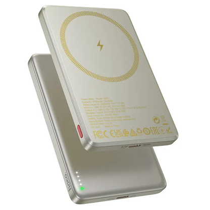 Bezdrôtová externá batéria HOCO Q26, 5000mAh, 20W, PD + FQI, 1 x QI - 1 x USB-C, Oranžová