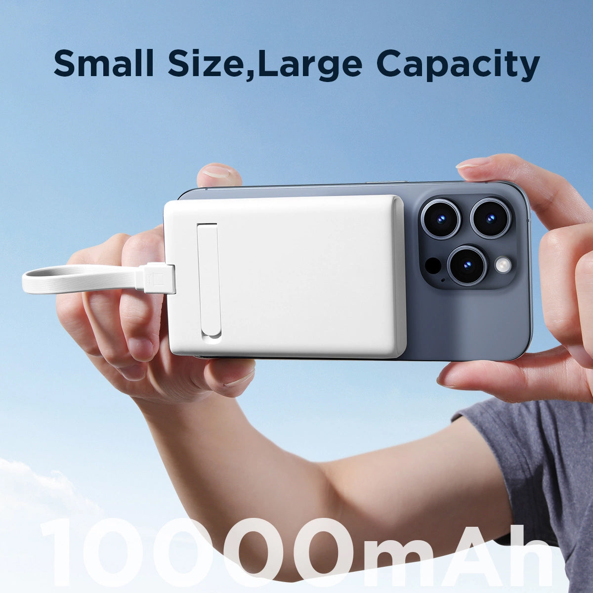 Externá bezdrôtová batéria Joyroom JR-PBM01, 10000mAh, 20W, QC + PD + FQI, 1 x Lightning - 1 x QI - 1 x USB-C, Biela