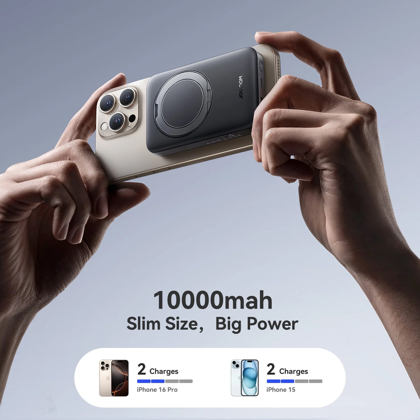 Externá bezdrôtová batéria Joyroom JR-PBM12, 10000mAh, 22.5W, QC + PD + FQI, 1 x QI - 1 x USB-A - 1 x USB-C, Čierna