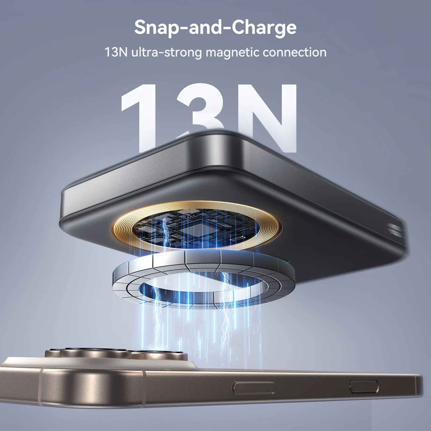 Externá bezdrôtová batéria Joyroom JR-PBM12, 10000mAh, 22.5W, QC + PD + FQI, 1 x QI - 1 x USB-A - 1 x USB-C, Čierna