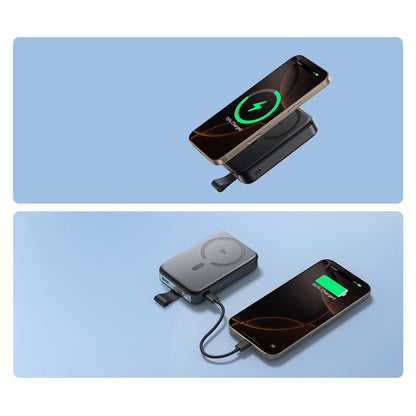 Externá bezdrôtová batéria Joyroom JR-PBM11, 10000mAh, 22.5W, QC + PD + FQI, 1 x QI - 1 x USB-A - 1 x USB-C, Čierna
