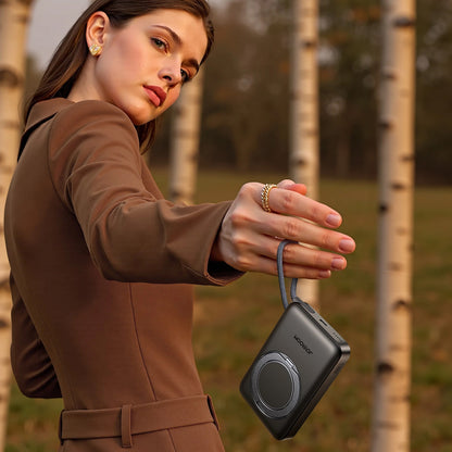 Externá bezdrôtová batéria Joyroom JR-PBM02, 10000mAh, 22.5W, PD + FQI, 1 x QI - 2 x USB-C, Čierna