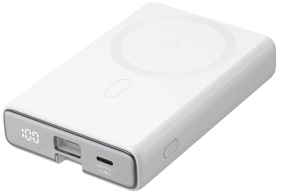 Externá bezdrôtová batéria Joyroom JR-PBM01, 10000mAh, 20W, QC + PD + FQI, 1 x Lightning - 1 x QI - 1 x USB-C, Biela