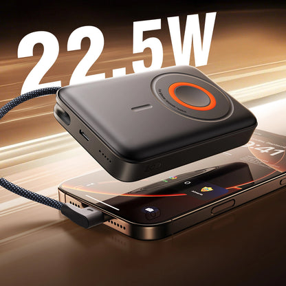 Externá bezdrôtová batéria Joyroom JR-PBM02, 10000mAh, 22.5W, PD + FQI, 1 x QI - 2 x USB-C, Čierna