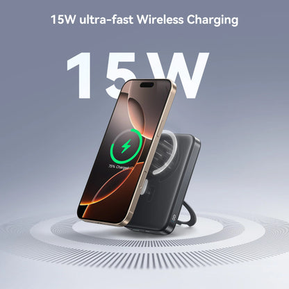 Externá bezdrôtová batéria Joyroom JR-PBM12, 10000mAh, 22.5W, QC + PD + FQI, 1 x QI - 1 x USB-A - 1 x USB-C, Čierna