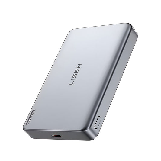 Bezdrôtová externá batéria Lisen L601 Pro, 10000mAh, 27W, PD + FQI, 1 x QI - 1 x USB-C, sivá YL0325100009