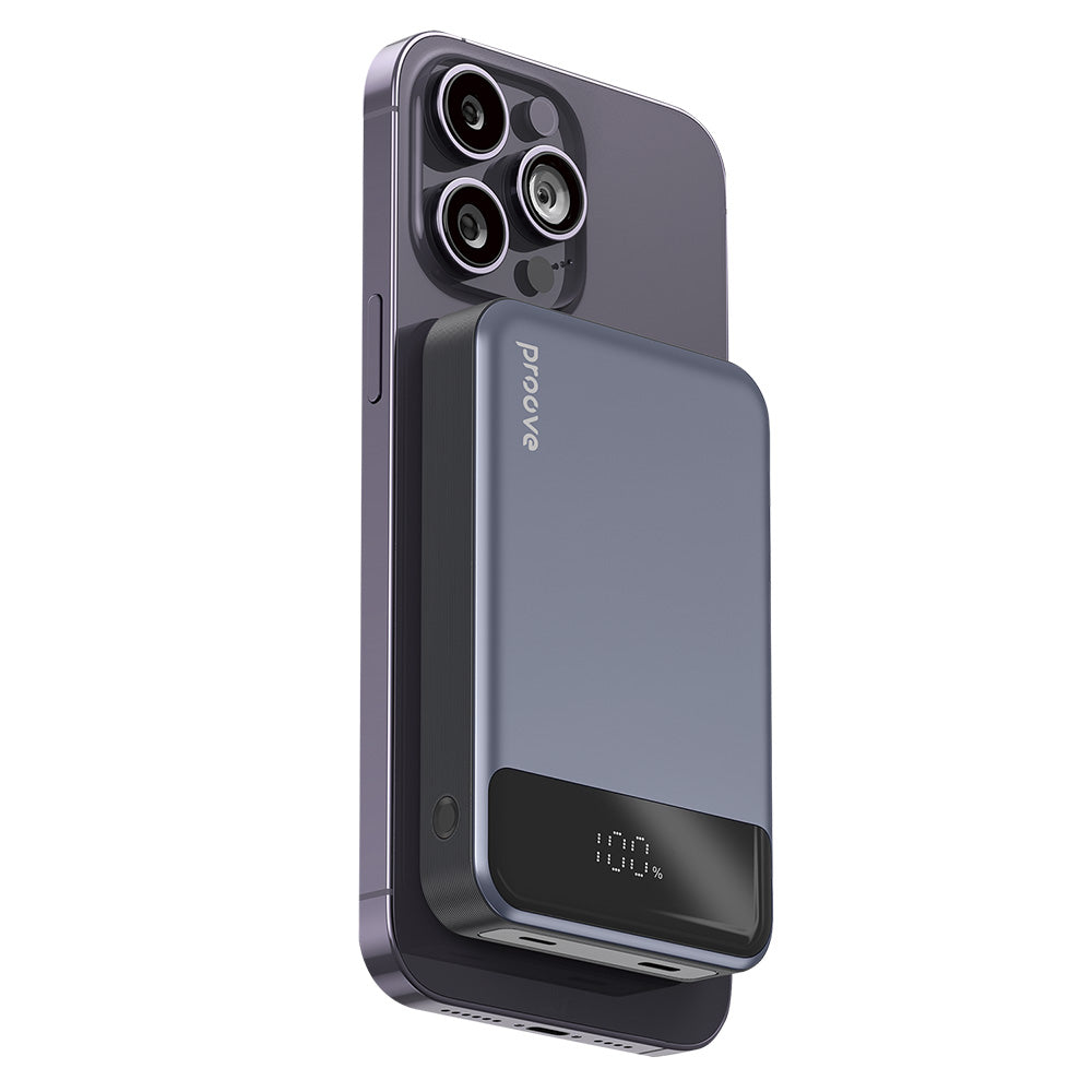 Externá bezdrôtová batéria Proove Hoodman, 10000mAh, 20W, PD + FQI, 1 x QI - 1 x USB-C, Sivá PBH120010003