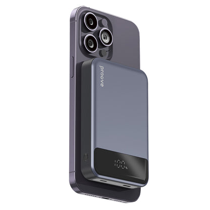 Externá bezdrôtová batéria Proove Hoodman, 10000mAh, 20W, PD + FQI, 1 x QI - 1 x USB-C, Sivá PBH120010003