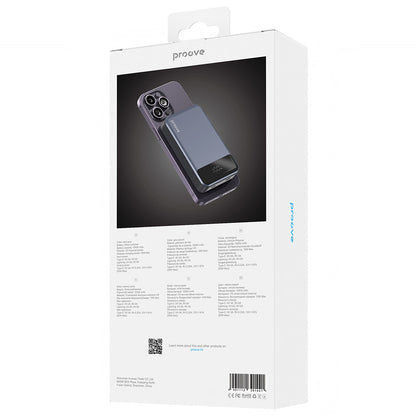 Externá bezdrôtová batéria Proove Hoodman, 10000mAh, 20W, PD + FQI, 1 x QI - 1 x USB-C, Sivá PBH120010003