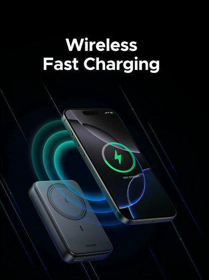 Externá bezdrôtová batéria UGREEN PB562, 10000mAh, 20W, PD + FQI, 1 x QI - 1 x USB-C, Čierna