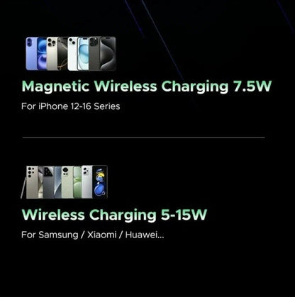 Externá bezdrôtová batéria UGREEN PB562, 10000mAh, 20W, PD + FQI, 1 x QI - 1 x USB-C, Čierna