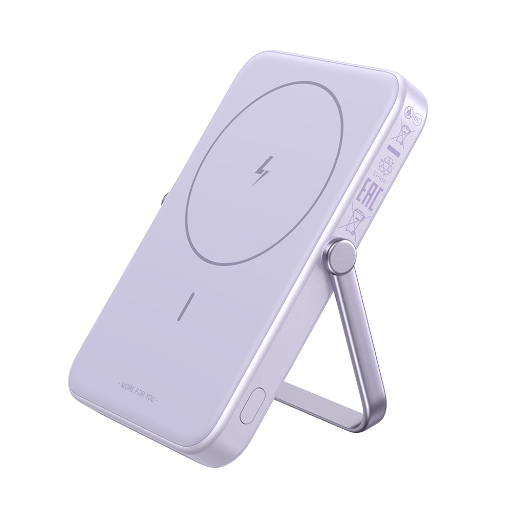 Externá bezdrôtová batéria UGREEN PB571 Uno, 5000mAh, 20W, PD + FQI, 1 x QI - 1 x USB-C, Fialová